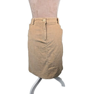 346 BROOKS BROTHERS Camel Brown Corduroy Knee Length Skirt Sz 16 NWT